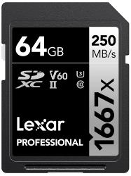 Thẻ nhớ Lexar 64GB Professional 1667x UHS-II SDXC Card V60