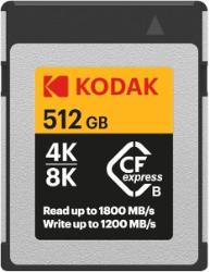 Kodak CFexpress Type B 512GB Memory Card with 1800MBps Read and 1200MBps Write (EKMCFX512GK)